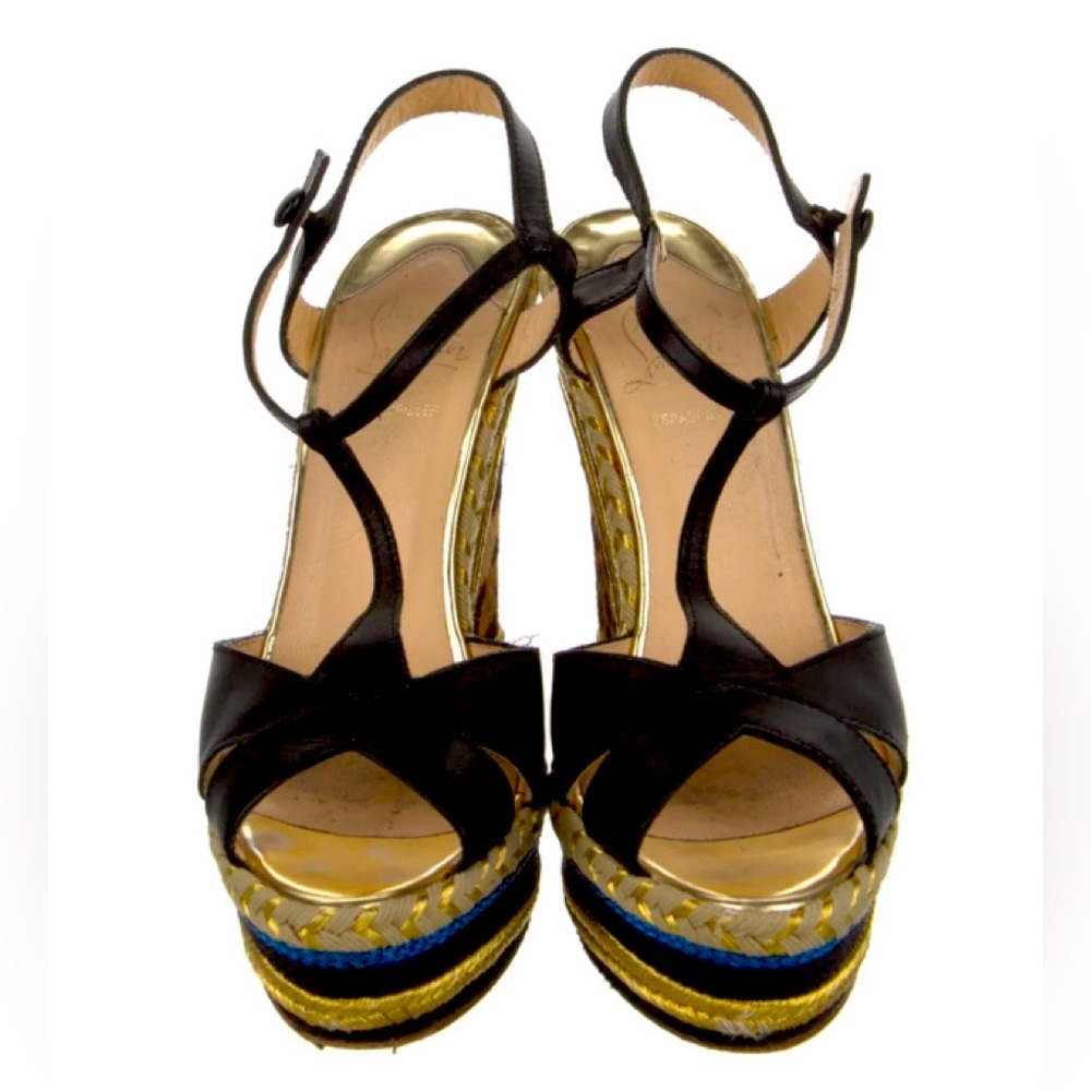 Christian Louboutin Leather Animal Print Espadrilles